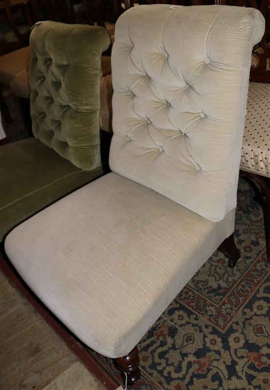 Victorian walnut nursing chair